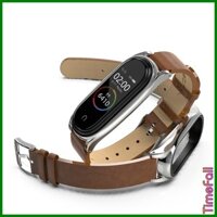 Dây đeo da PU PLUS Miband 4, miband 3 chính hãng MIJOBS, dây đeo thay thế mi band 4, miband 3 da viền cong PLUS (MIJOBS)