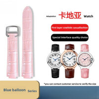 Dây đeo da thật cho đồng hồ Cartier Ballon Bleu - 14mm đến 22mm, thoáng khí & chống mồ hôi với khóa triển khai cho nam và nữ