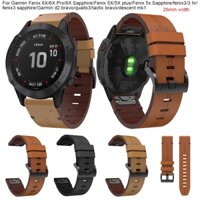 Dây đeo da thật thay thế cho đồng hồ Garmin Fenix 6x / 6x Pro / Fenix 5x / 5x Plus / Fenix 3 / 3 Hr / Fenix 3