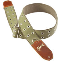 Dây Đeo Đàn Guitar Gibson ASRIV-GRN The Rivet 2inch, Green Canvas with Poly Back
