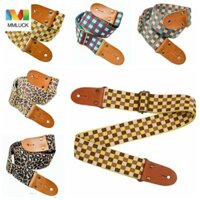 Dây Đeo Đàn Guitar MMLUCK, Dây Đàn Guitar Acoustic Kẻ Sọc Tartan Có Thể Điều Chỉnh, Đầu Da Cotton Bền Làm Dày Dây Đeo Vai Đàn Guitar Sở Thích Âm Nhạc