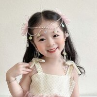 Dây đeo đầu công chúa nàng tiên cá mới, dây đeo đầu có tua rua cho bé gái, phụ kiện tóc treo tai nàng tiên cá, kẹp tóc nơ cho trẻ em