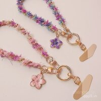 Dây đeo điện thoại dây kim loại xoắn kiểu Ins cho phụ nữ, dây đeo điện thoại ngắn, móc kim loại bền, chống đứt, chống rơi, du lịch ngoài trời, mua sắm, dây đeo tay chống thất lạc, phổ thông