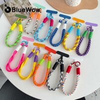 Dây đeo điện thoại di động BlueWow Dây xoắn cầm tay Chống mất Mặt dây đeo thời trang mạnh mẽ cổ tay ngắn