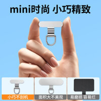 Dây đeo điện thoại mini kẹp kim loại, dây đeo cổ tay bằng thép không gỉ chống đứt, móc khóa, dây treo điện thoại, miếng đệm thẻ, dải thẻ mỏng, phổ thông, không chặn cổng sạc, bền chắc