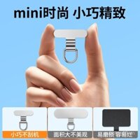 Dây đeo điện thoại mini kẹp kim loại, dây đeo cổ tay bằng thép không gỉ chống đứt, móc khóa, dây treo điện thoại, miếng đệm thẻ, dải thẻ mỏng, phổ thông, không chặn cổng sạc, bền chắc