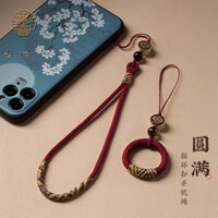 Dây đeo điện thoại phong cách cổ điển Qiongrui, dây đeo USB flash drive ngắn cho phụ nữ và nam giới, móc khóa vòng tay dệt thủ công, trang trí chống thất lạc, dây đeo điện thoại, dây đeo cổ tay, dây đeo điện thoại, dây chuyền điện thoại bạc nguyên chất, d