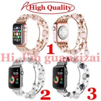 Dây Đeo Đính Ngọc Trai Tự Nhiên Cho Apple Watch 38Mm / 42Mm 3 / 2 / 1