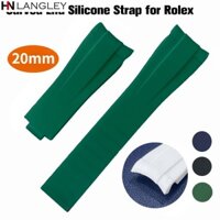 Dây Đeo Đồng Hồ Bằng Cao Su Silicone Đầu Cong 20mm Chống Nước Cho Rolex GMT Daytona Suburbe 9X16Mm