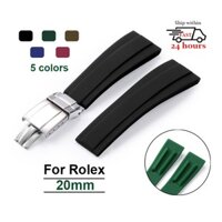 Dây Đeo Đồng Hồ Bằng Cao Su Silicone Mềm Chống Nước Chống Sốc 20mm Cho Rolex Daytona