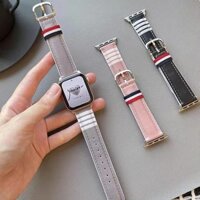 Dây đeo đồng hồ bằng da cho Apple Watch Band 42mm 46mm 41MM 45MM 40mm 44mm 49mm 38mm Series 10 9 8 Ultra 7 SE 6 5 4 3 2 Dây đeo cổ tay phong cách doanh nhân Anh
