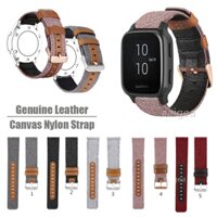 Dây Đeo Đồng Hồ Bằng Da Nylon 20mm Dành Cho Garmin Venu Sq / Vivoactive 3 / Forerunner 645 245 Music