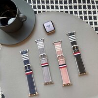 Dây Đeo Đồng Hồ Bằng Da Phong Cách Anh Quốc Cho Apple Watch 41MM 45MM 40mm 44mm 49mm 38mm 42mm Series 8 7 SE 6 5 4 3 2