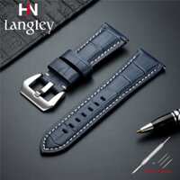 Dây đeo đồng hồ bằng da thật màu xanh dương mẫu năm 2020 rộng 20 22 24 26mm