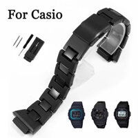 Dây đeo đồng hồ bằng thép nhựa 16mm cho Casio G-shock DW6900 DW9600 GW-M5610 DW5600 cho dây đeo đồng hồ kỹ thuật số thạch anh Dây đeo đồng hồ màu đen Vòng đeo tay nhựa Vòng đeo tay nam nữ