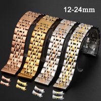 Dây đeo đồng hồ bằng thép không gỉ đầu cong Dây đeo đồng hồ kim loại nguyên khối 16mm 18mm 19 20mm 21mm 22mm 24mm 12mm 14mm Dây đeo đồng hồ đa năng cho đồng hồ thạch anh Dây đeo cổ tay nữ Vòng tay nam