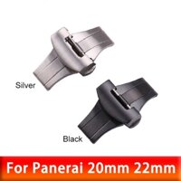 Dây Đeo Đồng Hồ Bằng Thép Không Gỉ Nhám Màu Bạc / Đen 20mm 22mm Khóa Hình Bướm Cho Panerai 20mm