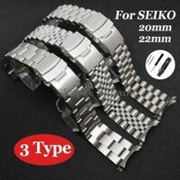 Dây đeo đồng hồ bằng thép không gỉ nguyên khối 20mm 22mm cho Seiko SKX007 SKX009 SKX011 Dây đeo đồng hồ Kim loại có khóa gấp Vòng đeo tay nam Phụ kiện dây đeo cổ tay có dụng cụ