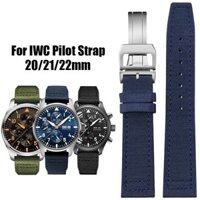 Dây đeo đồng hồ bằng vải Nylon cho IWC PILOT Bồ Đào Nha 20mm 21mm 22mm Dây đeo đồng hồ bằng vải Vòng đeo tay da bò màu đen Dây đeo cổ tay thể thao