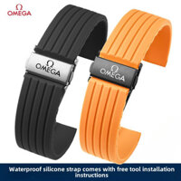 Dây đeo đồng hồ cao su 18 / 19 / 20 / 21 / 22 / 23 / 24mm cho Omega X Swatch Co Thương hiệu Haima 300 Super Butterfly Fly Ocean Universe Nam Nữ Dây đeo thể thao chống nước Dây chuyền đồng hồ cổ điển