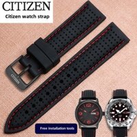 Dây đeo đồng hồ cao su 18mm 20mm 22mm 24mm cho dây đeo đồng hồ công dân Ánh sáng màu cam Năng lượng động học BM8475 8478 Blue Angel Sky Eagle Nam Nữ Dây chuyền đồng hồ Vòng tay phát hành nhanh thông minh