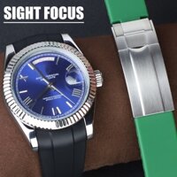 Dây đeo đồng hồ cao su 21MM cho dây đeo đồng hồ Rolex 21s Mới Submariner 41MM 124060 Daydate Datejust Oyster Perpetual Đen Xanh Submariner Nước Ma Lặn Dây Đeo Vòng Tay