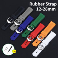 Dây đeo đồng hồ cao su cỡ lớn 12-28mm cho dây đeo đồng hồ silicon bằng nhựa Seiko Diver 18mm 20mm 22mm 24mm Thay thế đa năng Dây đeo đồng hồ có độ bền cao Vòng đeo tay thể thao nam nữ