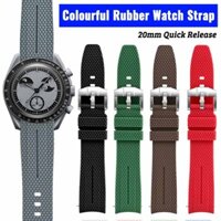 Dây đeo đồng hồ cao su đầy màu sắc 20mm cho đồng hồ O-mega S-Watch Đồng hồ đồng thương hiệu Seamaster 300 Dây đeo đồng hồ silicon phát hành nhanh Vòng đeo tay thể thao chống nước Nam Nữ Dây đeo cổ tay