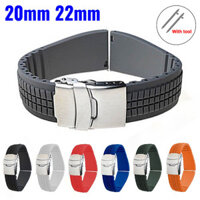 Dây đeo đồng hồ cao su mềm 20mm 22mm cho SEIKO 5 Diver Dây đeo đồng hồ silicon phát hành nhanh cho nam nữ Dây đeo đồng hồ chống nước Vòng đeo tay thể thao cổ tay phẳng đa năng