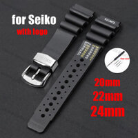 Dây đeo đồng hồ cao su silicon 20mm 22mm 24mm cho Seiko Lặn nước Ma Vòng tay giới hạn Nd Dây đeo đồng hồ Vòng kim loại có dây đeo Logo