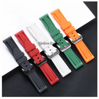Dây đeo đồng hồ cao su silicon cho Panerai 22mm 24mm Dây đeo đồng hồ thể thao mềm Khóa kim loại Nam Nữ Vòng tay Phụ kiện đồng hồ
