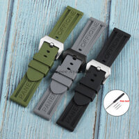 Dây đeo đồng hồ cao su silicon 24mm cho Panerai Band Khóa kim loại Chống thấm nước Nam Nữ Vòng tay Dây đeo cổ tay Phụ kiện đồng hồ