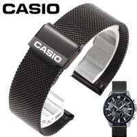 Dây đeo đồng hồ Casio dây đeo đồng hồ dây thép nam MTP-1374 / EFB-530 / EFV-540 dây đeo lưới thép không gỉ mỏng màu đen