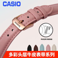 Dây đeo đồng hồ da Casio nữ dây thép không gỉ khóa chốt SHE-4539 / 4540 dây chuyền đồng hồ