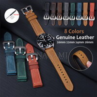 Dây đeo đồng hồ đa năng bằng da thật Retro 20mm 22mm 24mm 26mm cho Panerai Watchband Crazy Horse Vòng tay da bò Dây đeo cổ tay nam doanh nhân