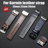 Dây đeo đồng hồ da thật 20mm 22mm 26mm tương thích với Garmin Fenix 7 7S 7X 6S 6X 6 Dây đeo đồng hồ đeo tay Fenix 5S 5X 5 Fenix 3 MK1