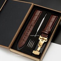 Dây Đeo Đồng Hồ Da Thật Da Bắp Chân Nam Nữ Thay Thế Dây Đeo Đồng Hồ 18mm 20mm 22mm 24mm Với Khóa Bướm Dây Đeo Đồng Hồ Fo