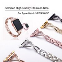 Dây Đeo Đồng Hồ Dành Cho Apple Watch 45mm 44mm 42mm Series SE 7 654321 Dây Đồng Hồ Bằng Thép Không Gỉ 41mm 40mm 38mm