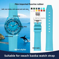 Dây đeo đồng hồ FKM Fluororubber 22mm cho Swatch x Blancpain Lake Blue & Storm Ocean - Dây đeo thay thế chất lượng cao cấp - Bền và chống nước