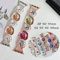 Dây đeo đồng hồ hoa hồng cho Apple Watch Band 41mm 45 49mm 38 40 42 44mm Vòng đeo tay trang sức cho iWatch Series 9 8 7 6 5 4 3 2 1