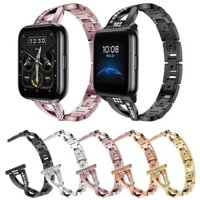 Dây đeo đồng hồ kim loại 22mm cho Realme Watch 3 / 2 / 2 Pro Dây đeo cổ tay thông minh thay thế Dây đeo kim cương giả cho Realme Watch S / S Pro Watchband