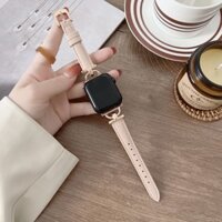 Dây đeo đồng hồ mỏng bằng da cho Apple Watch Band 49mm 46mm 41MM 45MM 40mm 44mm 38mm 42mm Series 10 9 8 7 SE 6 5 4 3 2 Dây đeo cổ tay Correa mỏng