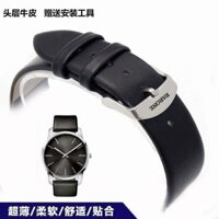 Dây đeo đồng hồ nam và nữ, dây da siêu mỏng không có hạt, phụ kiện dây đồng hồ khóa chốt chất lượng cao 18 20