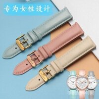 Dây đeo đồng hồ nữ bằng da thật Fossil, dây đeo màu hồng, lớp da bò trên cùng, khóa chốt với 1