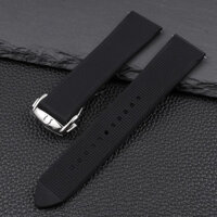 Dây đeo đồng hồ phát hành nhanh 20mm 22mm Dây đeo silicon cho Omega 300 Seamaster 600 Planet Ocean với khóa gấp Vòng đeo tay đồng hồ cao su 18mm 19mm 21mm