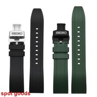 Dây đeo đồng hồ Seiko No 5 dây đeo đồng hồ silicone nam nước xanh ma cocktail bào ngư có thể khóa bướm dây đeo cao su 20 22mm
