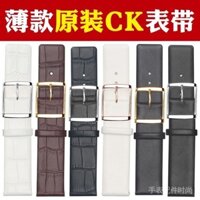 Dây đeo đồng hồ siêu mỏng tương thích với CK cho nam và nữ, da thật, khóa chốt chính hãng, phụ kiện CK, dây đeo đồng hồ da bò