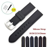 Dây đeo đồng hồ silicon cao su chống thấm nước Dây đeo đồng hồ thể thao đa năng Vòng đeo tay 18mm 20mm 22mm 24mm 26mm