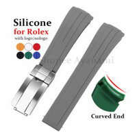 Dây đeo đồng hồ silicon cong cho Rolex cho GMT Daytona Submariner 20mm cho Water Ghost Vòng tay cao su Dây đeo đồng hồ lặn mềm