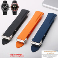 Dây đeo đồng hồ silicone Omega cao cấp 20-22mm - Dây cao su bền cho đồng hồ nam Seamaster 300, thiết kế thể thao biển thoải mái